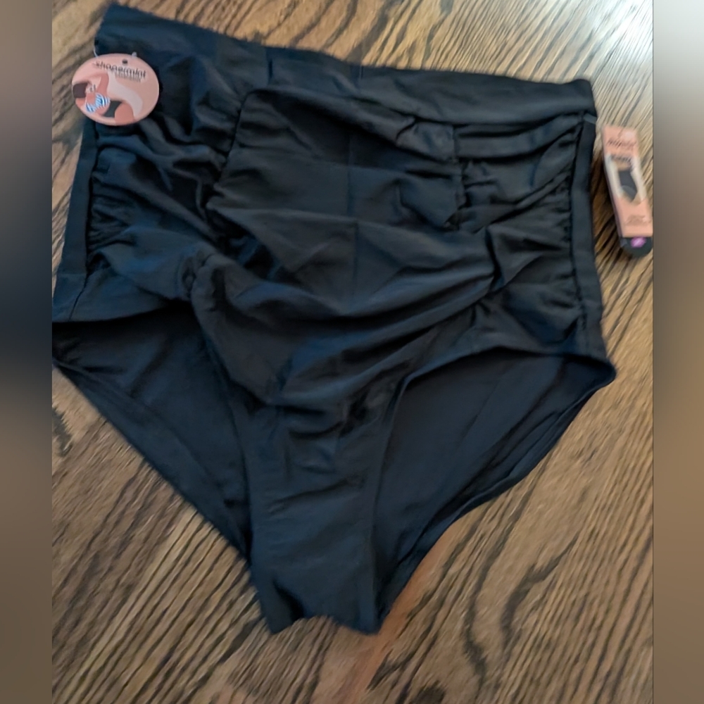 Black High-Waisted Women's Shapermint Bathing Suit Bottoms